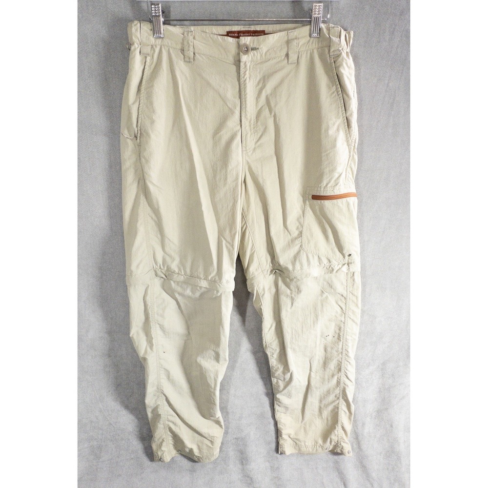 Simms Guide Series Fishing Pants Convertible Zip Nylon Pants Mens M 32x32 *Read*